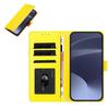 Étui portefeuille jaune pour Samsung Galaxy A18 (4G &amp; 5G) - 3 fentes pour cartes - Support intégré - Dragonne