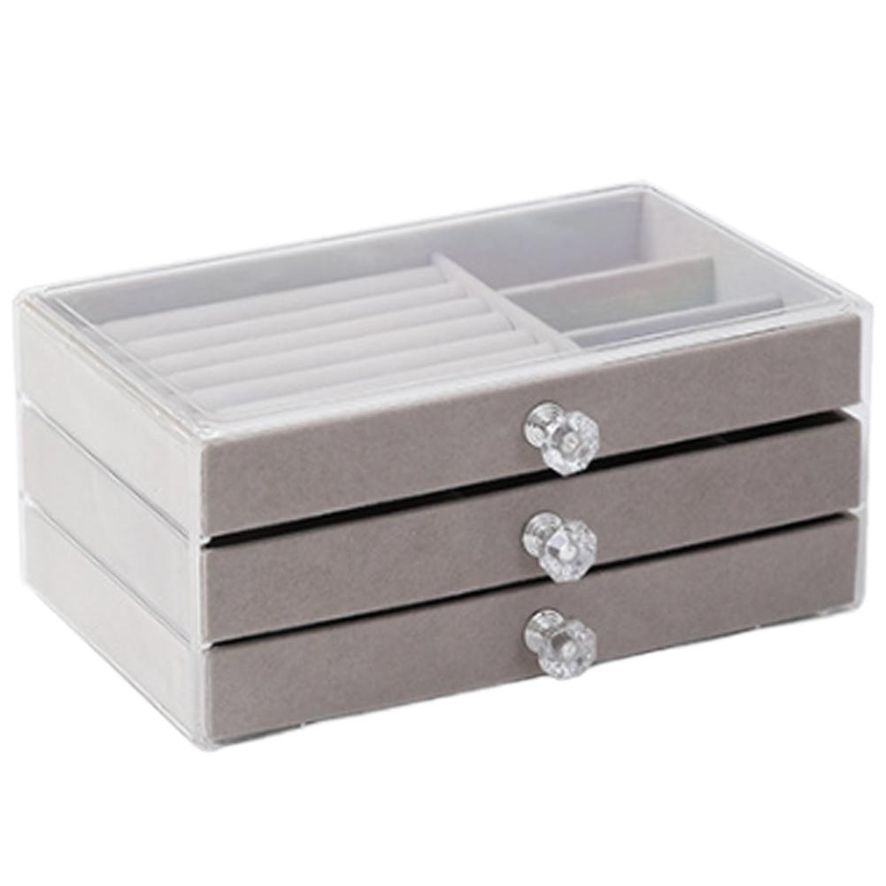 Прозрачный органайзер для ювелирных изделий, штабелируемая шкатулка для драгоценностей, держатель для ювелирных изделий, органайзер для женщин и девочек, кольца, серьги, браслеты, ожерелья
