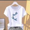 Asian Size-Print Ladies Female T Dragonfly Love Trend 90s Clothing Casual Women's Summer Top Graphic Tee Fashion Short Sleeve T-shirt