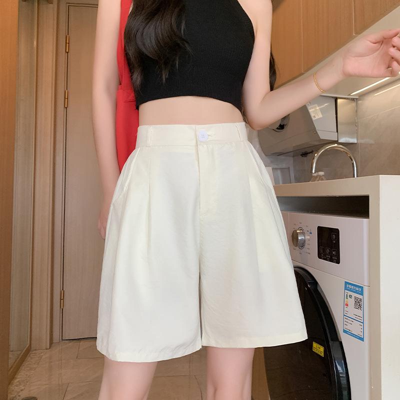Suit Shorts Women's Summer Thin High Waist Casual Loose Drape Thin Wide Leg Five-point Pants