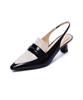 Briana Two-Tone Combination Slingback [Black + Cream]