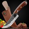 Профессиональный нож для мяса Кованый нож для разделки Нержавеющая сталь Топор Кухонный нож шеф-повара Ножи для мяса, рыбы, фруктов с чехлом