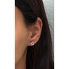 925 Sterling Silver Rose Zircon Stone Star Earrings