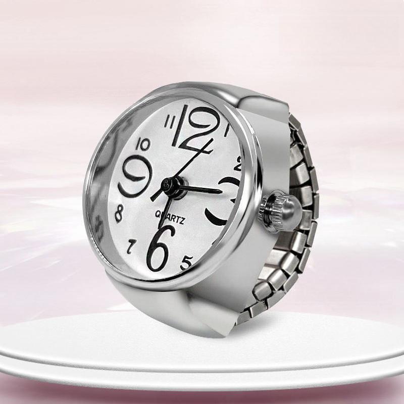 Men Women Creative Round Elastic Quartz Finger Ring Watch Fashion Couple Watch for Lovers