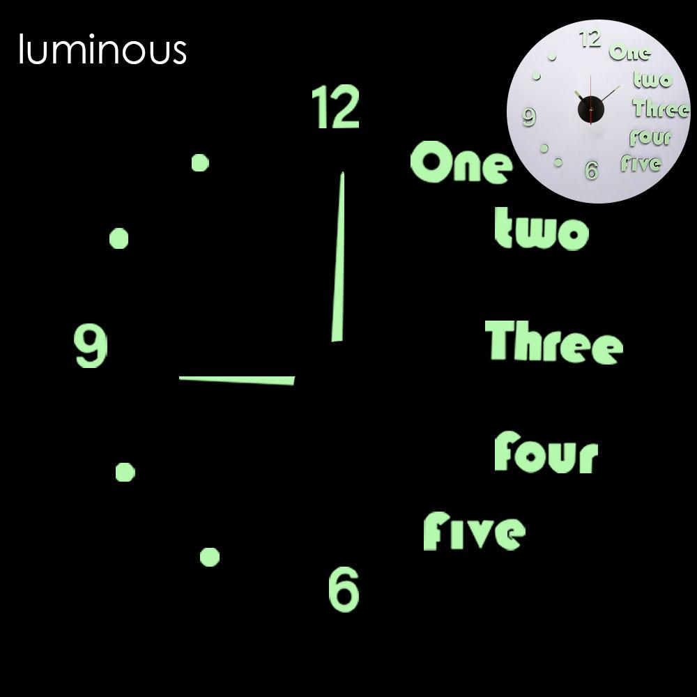 3D светящиеся настенные часы, зеркальные настенные наклейки, креативные часы «сделай сам», съемные художественные наклейки, домашний декор, кварцевая игла для гостиной, хит продаж