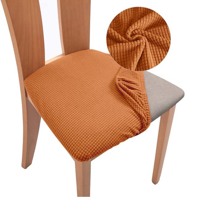 Plaid Jacquard Chair Seat Covers Stretch Thick Elastic Dining Chair Cover Washable Chairs Covers Seat Case For Kitchen Home