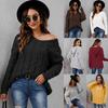 Women's Top, Thickened, Fried Dough Twists Knitting, V-neck Design, Hooded Loose Sweater, Pullover Sweater, Winter Jacket