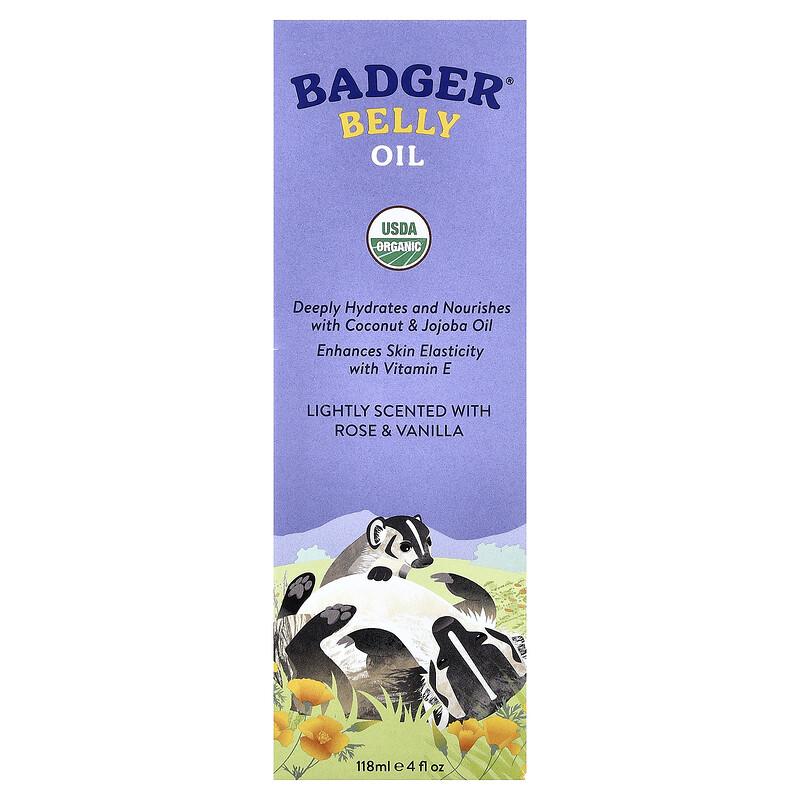 Belly Oil, Rose & Vanilla, 4 fl oz (118 ml)