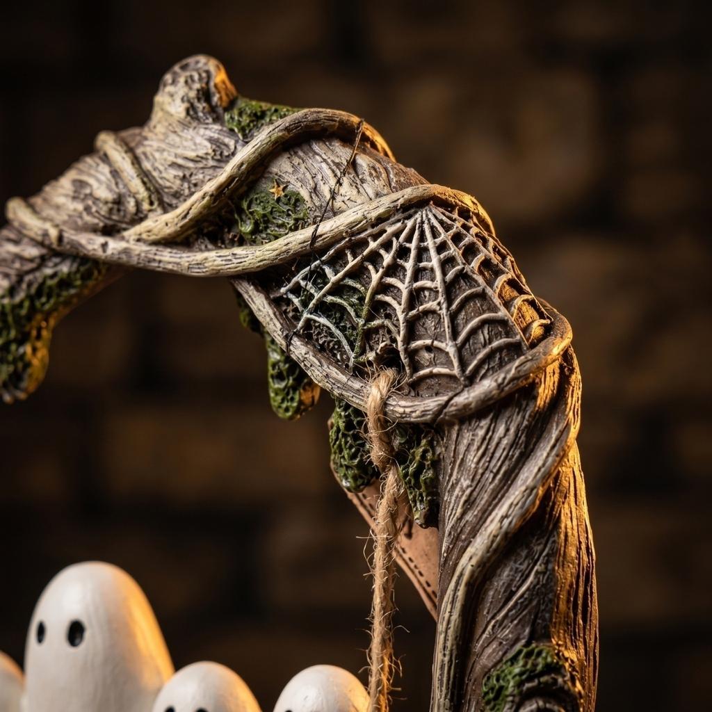 Halloween Swing Tree Decoration - Resin Figures with, Cute Table Decor for Party, Home, House