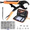 60Sets Snap Fastener Tool Kit Heavy Duty Snap Button Tool Kit with Adjustable Snap Pliers Metal Snap Buttons Marine Snap Kit