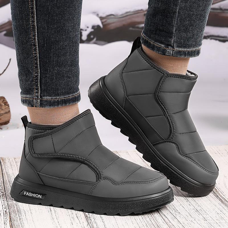 Men's Padded Lining Soft Thick Sole Heightened Outdoor Thickened Warm Lightweight Comfortable Stirrup Ground Cotton Shoes Snow Boots Cotton Shoes