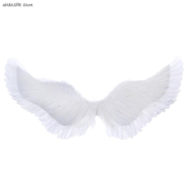 1PC Kids Adult Party Swallow White Angel Feather Wings Wands Cosplay Elastic Straps Wedding Birthday Halloween Christmas