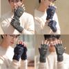 Gloves Men'S Warm Winter Fingers Couple Student Writing Dew Fingers Autumn Knitting Wool Flip