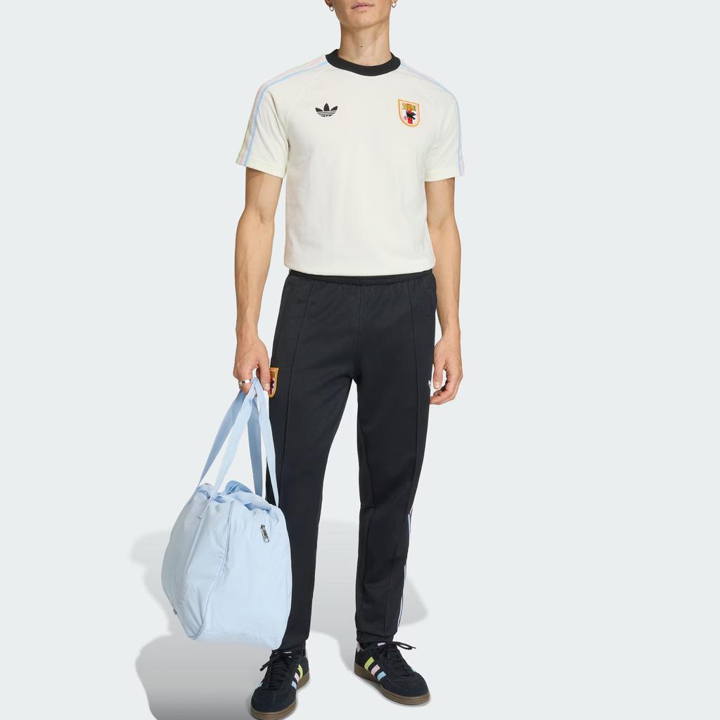 adidas Оригиналы Япония Ретро Футбол Повседневная Культура Облегающий Крой Вязаный Круглый Вырез Короткий Рукав Футболка Мужские Топы KA9336