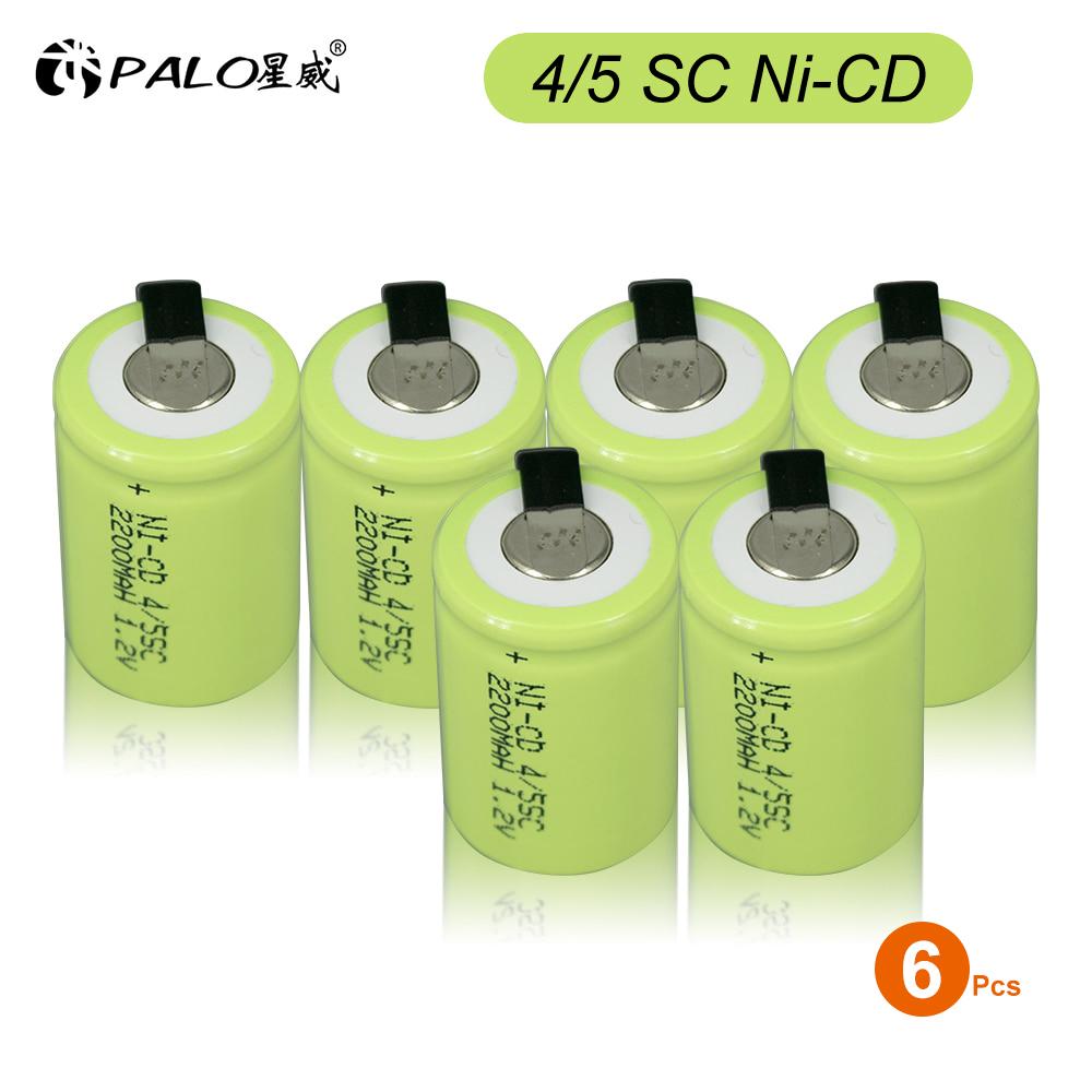 PALO 4/5 SC NI-CD аккумулятор 1,2 В 2200 мАч Sub C перезаряжаемая батарея для DIY отвертки электрическая дрель фонарик SUBC батареи
