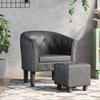 VidaXL Cabriolet Armchair with Footrest, Chair with Armrests, Sofa with Backrest, Padded Seat Living Room Bedroom, 356464