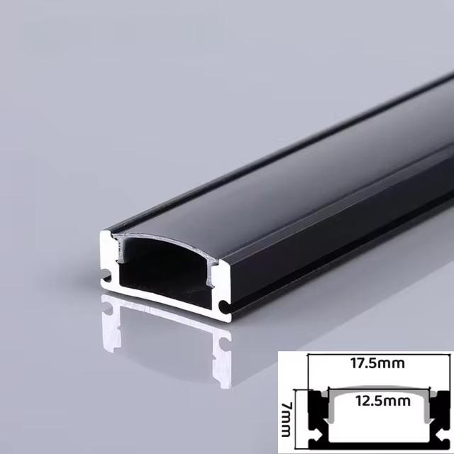 0.5m Recessed U-Type LED Aluminum Profile Silver/Black Channel Holder Milky Diffuser Closet Cabinet Shelf Linear Bar Strip Light