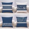 Chinese Wave Pillowcase Sofa Living Room Cushion Cover Bedhead Bedroom Pillow Cover Home Decoration