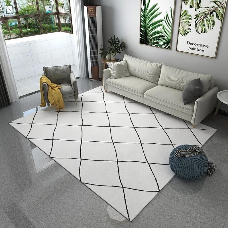 Марокканский клетчатый ковер для гостиной, моющийся, для дома, прихожей, спальни, коврик, нескользящий, для дивана, журнальных столиков, пола, больших декоративных ковров