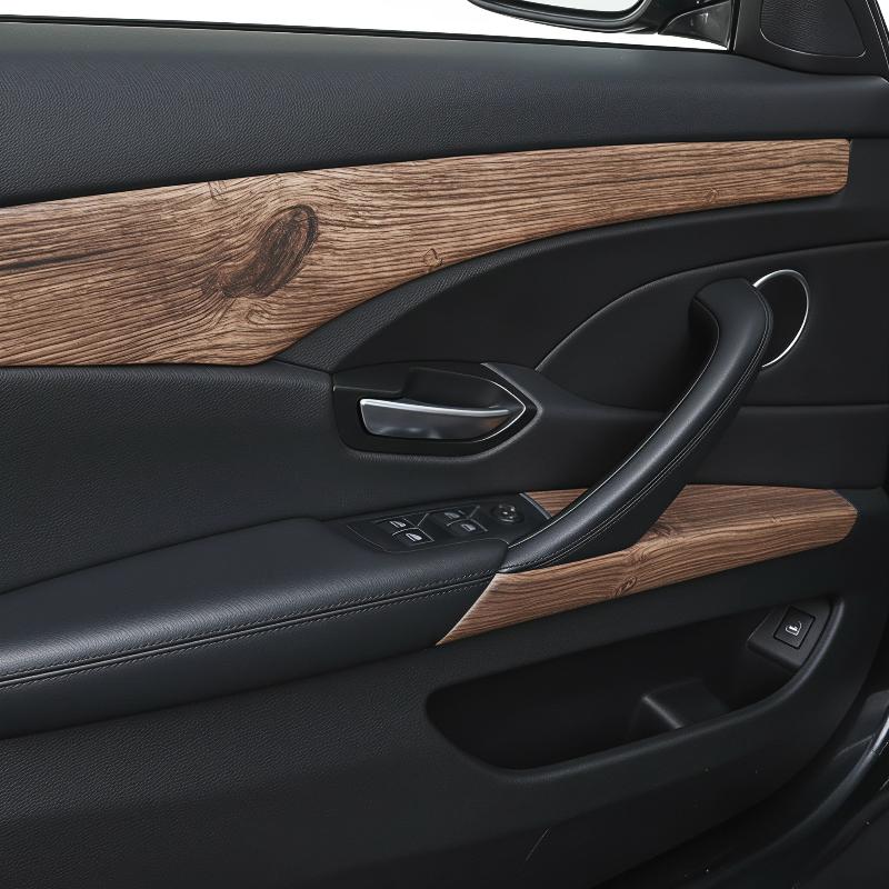 Car Glossy Anti-scratch Wood Grain Sticker 1 Roll Self-Adhesive Vinyl Film for Auto Interior Decoration