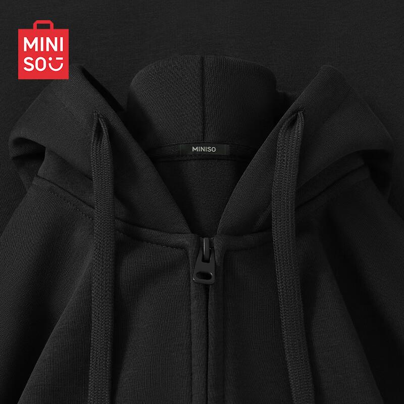 MINISO Men's 330g Heavyweight Loose-Fit Hooded Zip-Up Sweatshirt