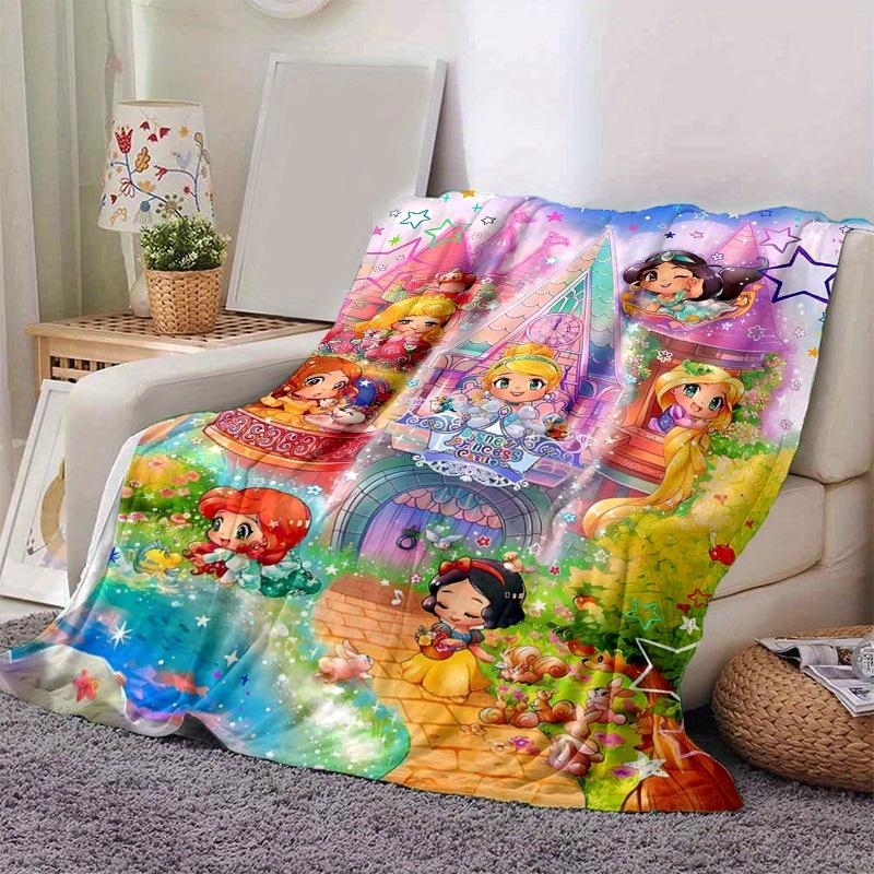 1pc, Disney Princesses (3) Cozy Flannel Throw Blanket Perfect Gift for Bedroom, Living Room, Travel, Camping, Car