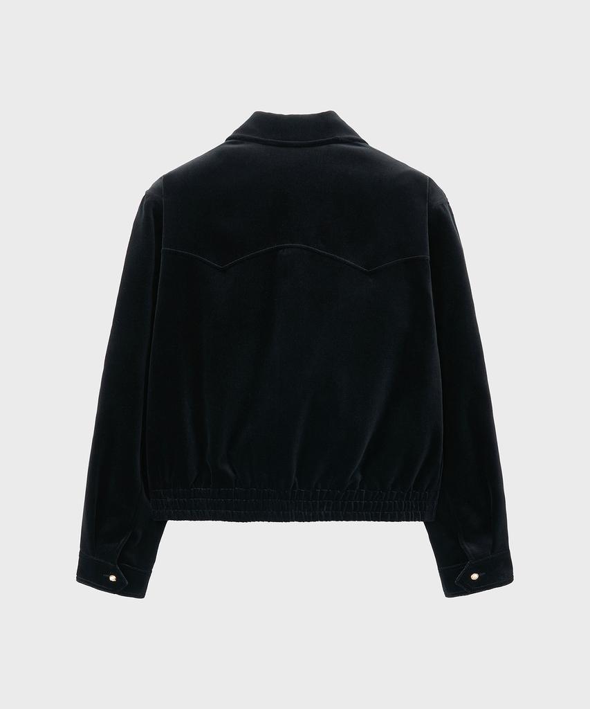Noirer Velvet Western Crop Blouson (Black)