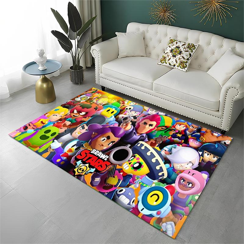 Cartoon B-Brawl Game Non-Slip Area Rug for Living Room,Bedroom,Playroom,Soft Carpet Floor Mat Home Decor Rug Kids Room Gift