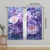 2 шт., Штора Большая Фиолетовая Цветочная Блэкаут Полиэстер Праздничный Декор Стены Использовать для Праздничных Вечеринок