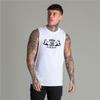 Summer Printed Cotton Sleeveless T-shirt Hot Stamping Gym Clothing Mens Bodybuilding Tank Tops