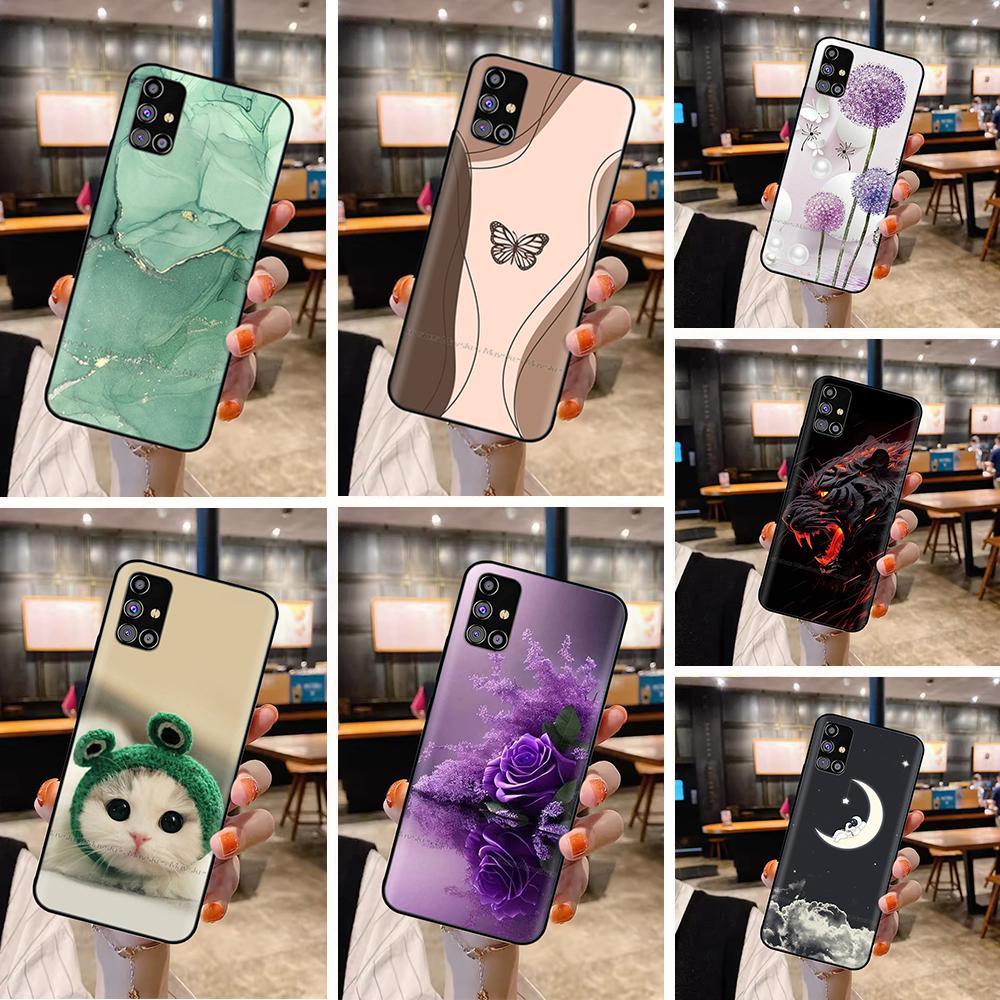 For Samsung Galaxy A51 Phone Case Heart-Butterfly Funda For Samsung A51 Case A 51 4G 5G Cover Protection Liquid Silicone Bumper