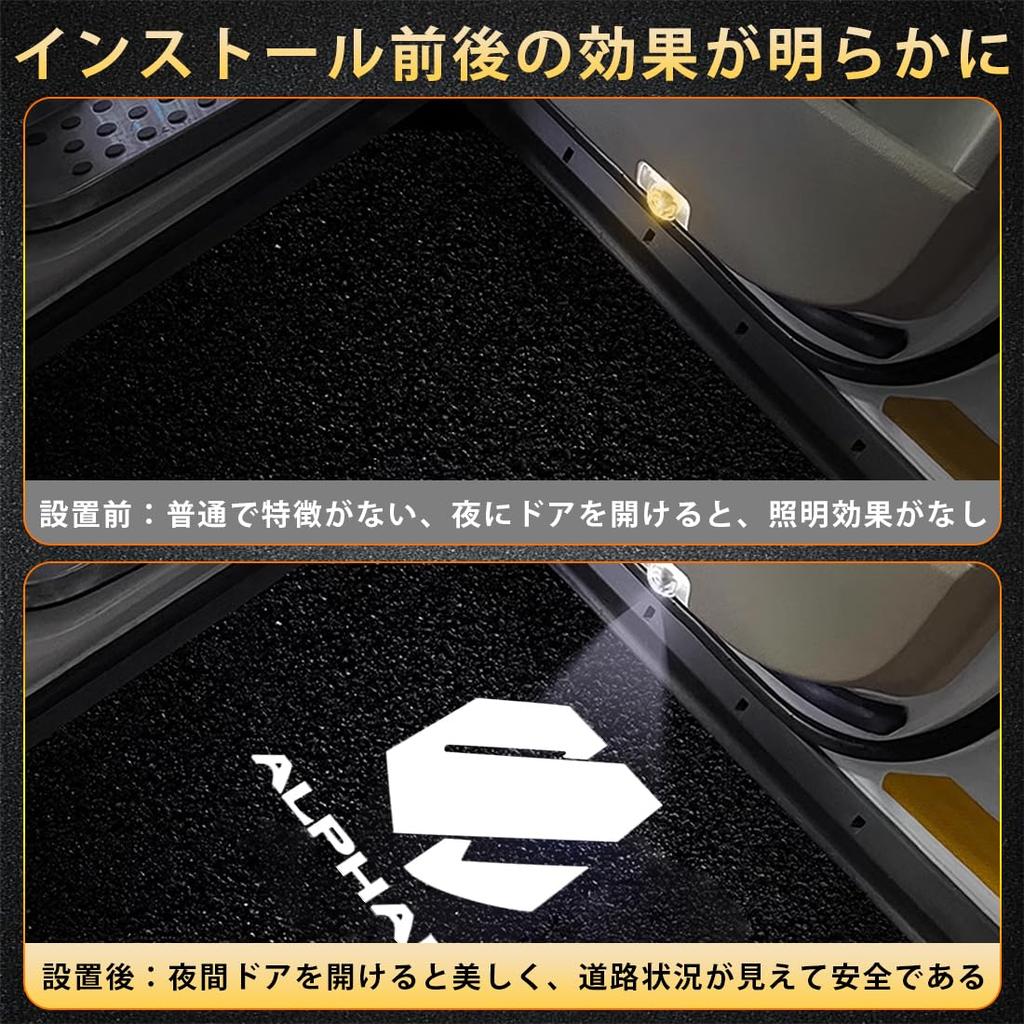 Rakulife Door Welcome Lights for Toyota Alphard 40 Courtesy and Vellfire 40 Series LED Logo LED Lamp Projection Energy Easy Set of 2 Series, Lamps,