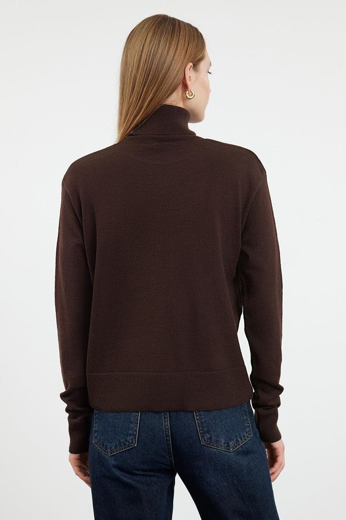 Женский модный стильный свитер, черная шерстяная пара, широкий трикотаж с высоким воротником, свитер