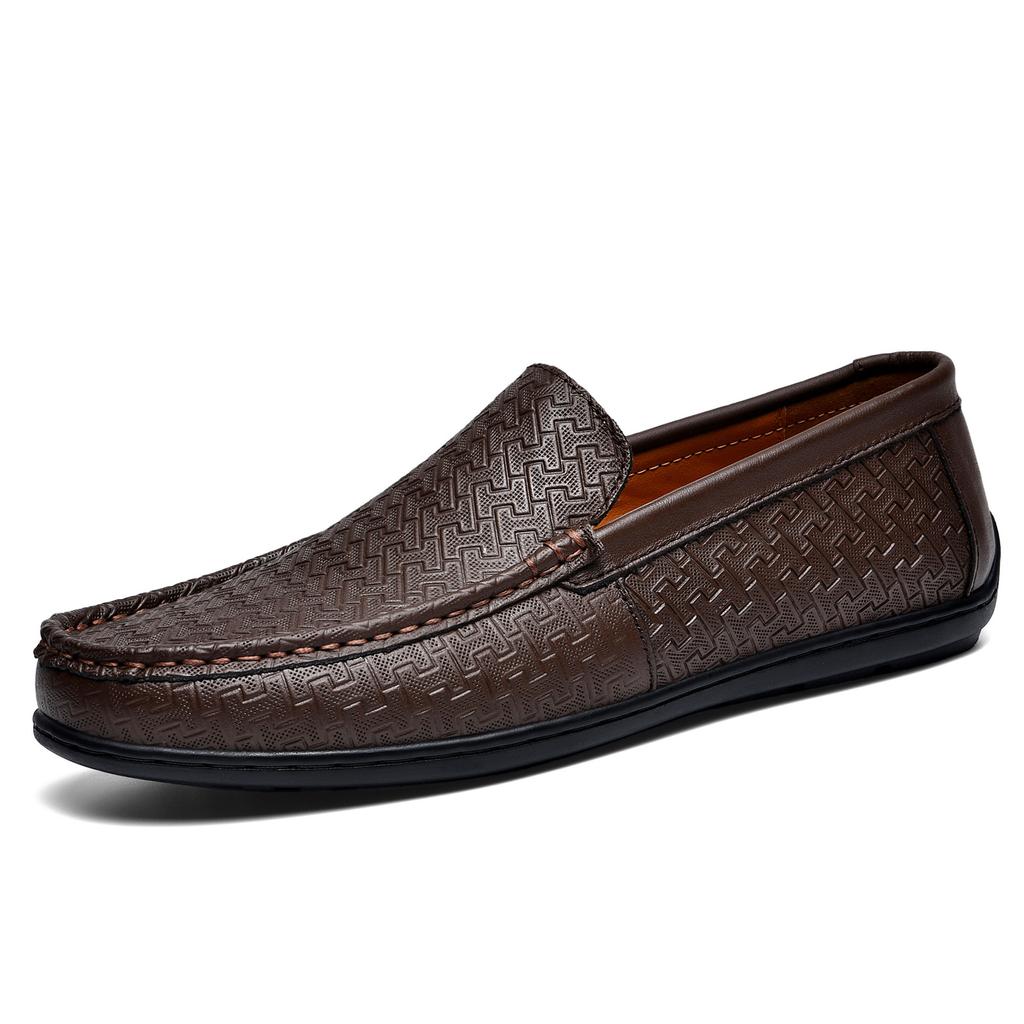 Туфли-лоферы Gommino из натуральной кожи верхнего слоя, мокасины для вождения, британская повседневная мужская кожаная обувь