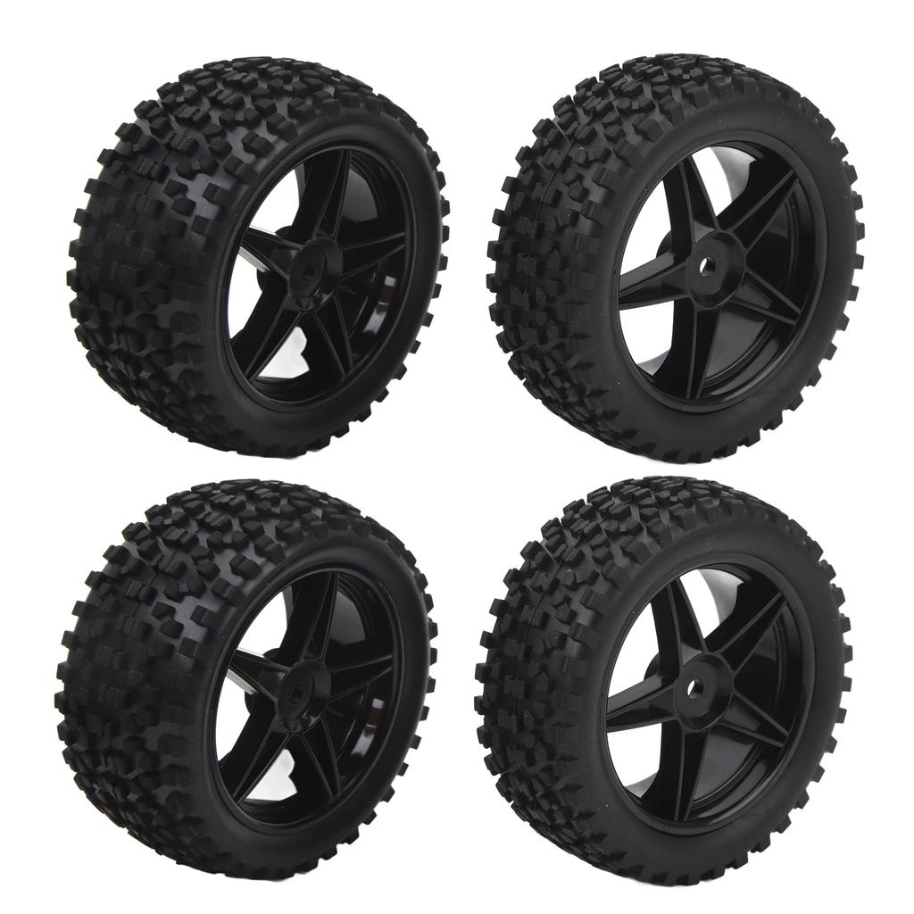 4PCS 85mm 33mm Front RC Truck Wheels 85mm 42mm Rear Off Road Tires with 5 Star Rims for Axial 110