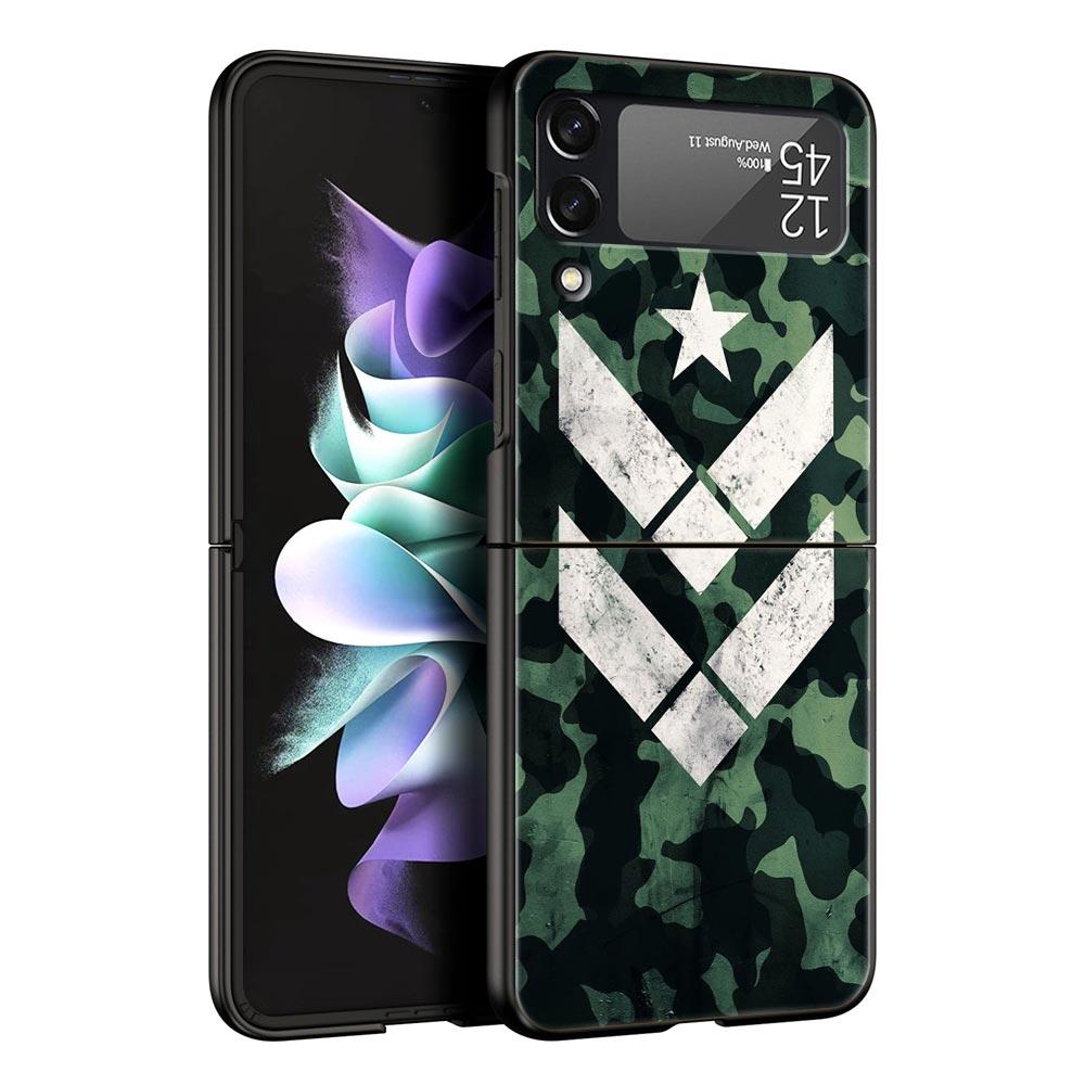 Камуфляжная Военная Армейская Чехол-Бампер Для Samsung Galaxy Z Flip 6 5 4 3 Корпус Для Samsung Z Flip3 Flip4 Flip5 Жесткий PC Чехол