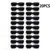 20PCS Vintage Black Square Sunglasses Woman Luxury Brand Small Rectangle Sun Glasses Female Gradient Clear Mirror