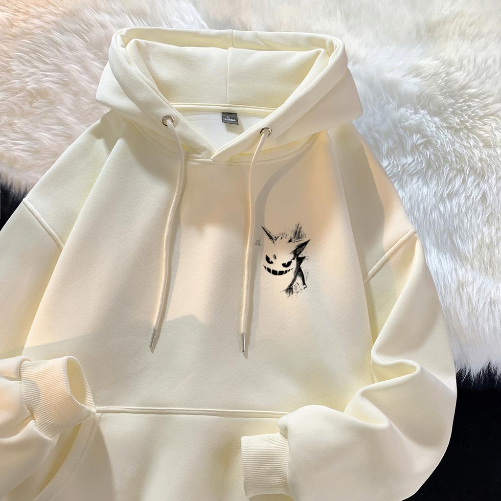 Модный худи мужской студенческий принт с дьяволом американский хай-стрит топ зимнее пальто