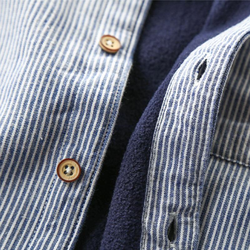 Зимняя толстая рубашка, мужская фланелевая рубашка с длинным рукавом, теплая полосатая рубашка, мужские топы высокого качества, одежда