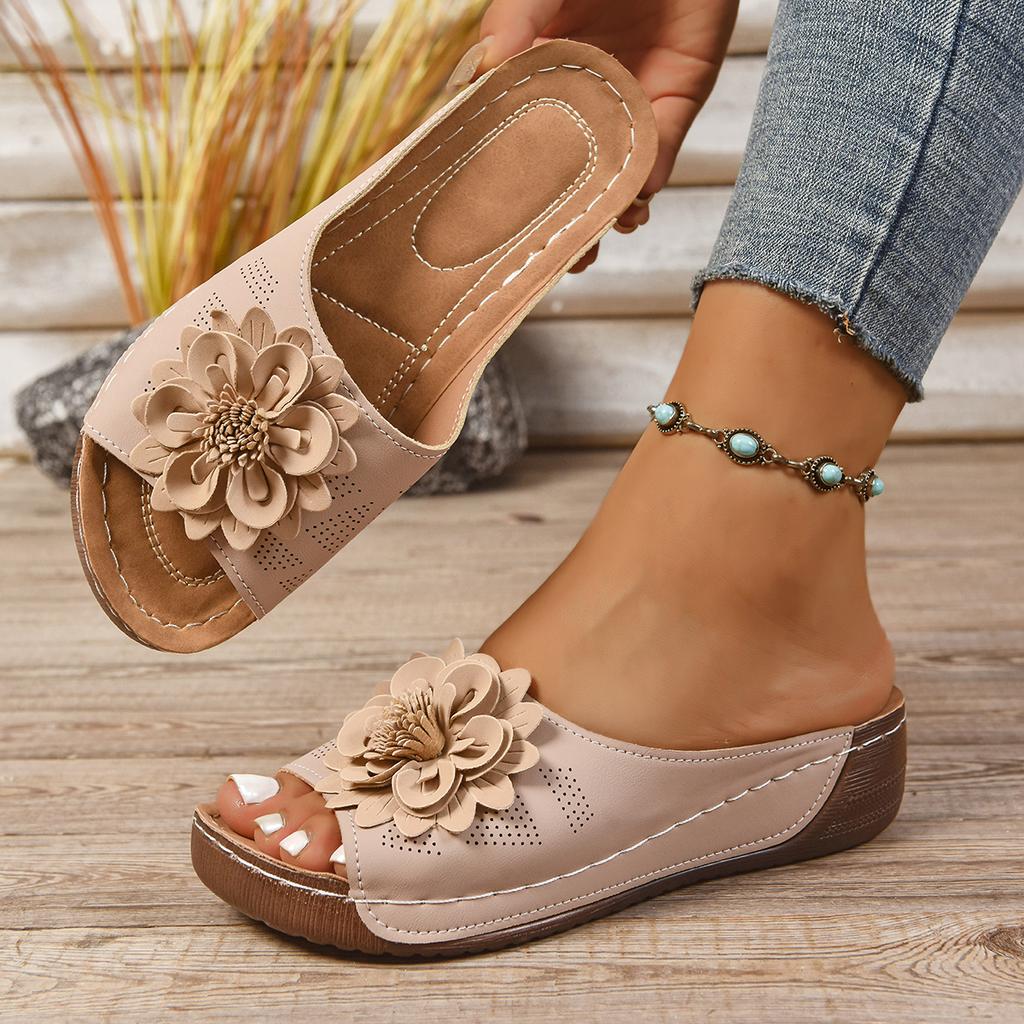 Модные женские тапочки Слипоны Противоскользящие Модные сандалии Элегантные тапочки на платформе Удобные повседневные туфли на танкетке Женские шлепанцы Женские