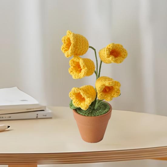 Тканые горшечные растения ручной вязки, мини-горшки для растений, связанные крючком, долговечны, легко моются, для украшения дома