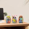 Граффити Сова Фигурка Сова Украшение из Смолы Настольная Многоцветная Статуэтка Совы для Домашнего ТВ
