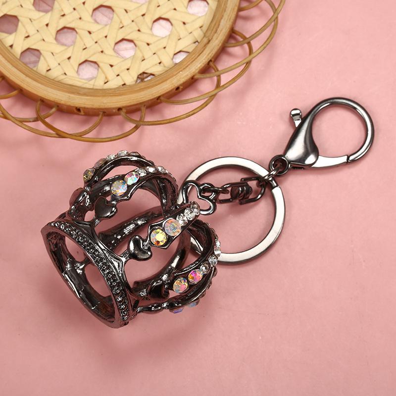 Crown Rhinestone Fashion Keychain Pendant for Bags, Cars, and Clothing