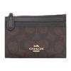 Кошелек Coach (Чехол для монет) FCW870 CW870 Грецкий орех и Черный Signature Покрытие Холст Брелок Мини Тонкий Кошелек для карт для Женщин [Товар со скидкой] [Название бренда]