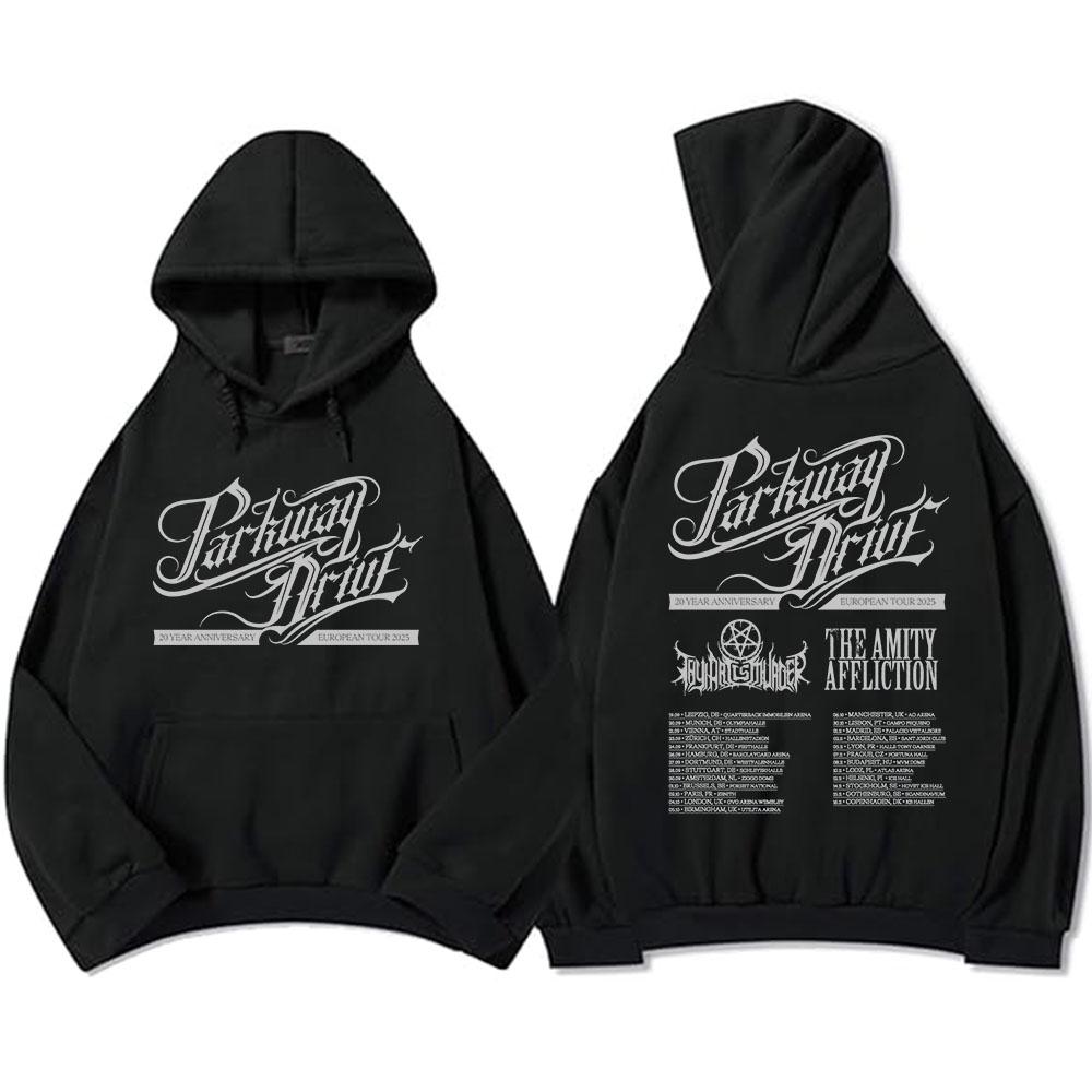 Parkway Drive 20-летний юбилейный европейский тур 2025 Толстовки Мода рок-группы Графические свитшоты Зимний флис Мужские пуловеры