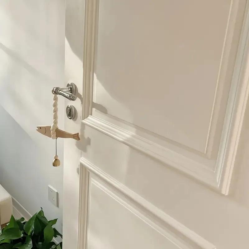 Wooden Windchime Home Decoration Wooden Door Bell Front Door Remind Bell Fish Shaped Alarming Windchime Room Decoration