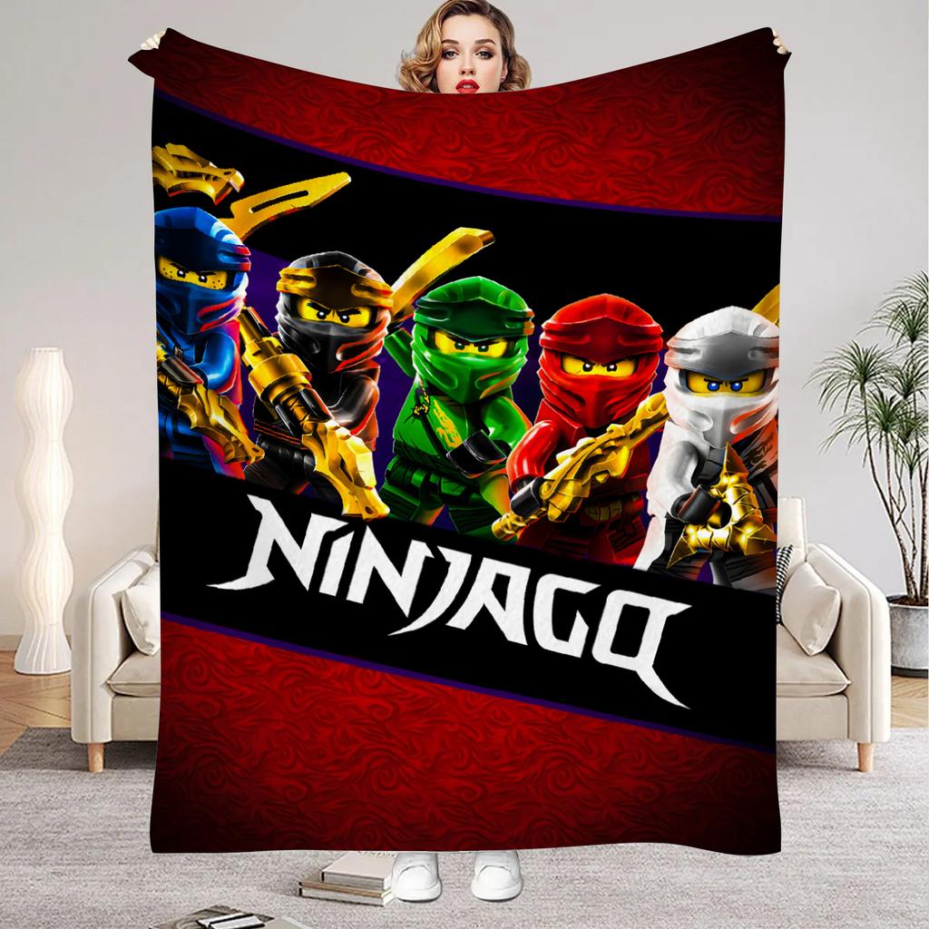 Игровое одеяло-плед N-Ninjagos для мальчиков Летний лагерь Диван Кровать Мягкое Пушистое Разных размеров Покрывало для дневного сна Все сезоны