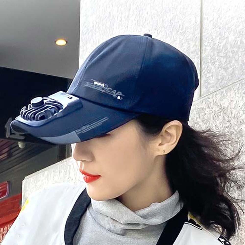 Portable Baseball Cap with Fan Adjustable Anti-collapse Cooling Peaked Cap Summer