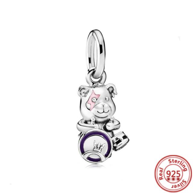 925 Silver Animal Character Love Series Clip Beads Pendant Fit Original  Charm Accessories Bracelet for Women DIY Jewelry