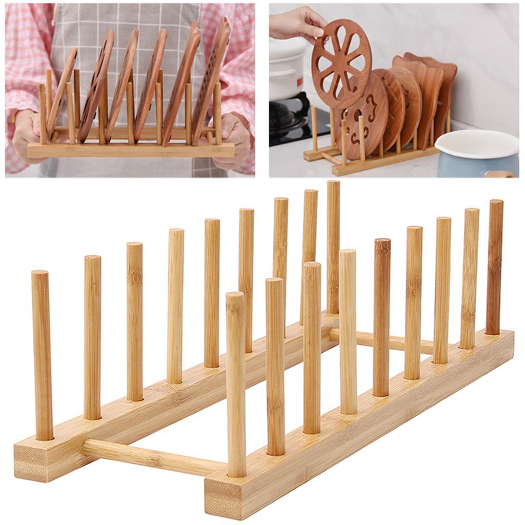 Бамбуковая сушилка для хранения мисок, тарелок, многофункциональная сушилка для тарелок для домашней кухни